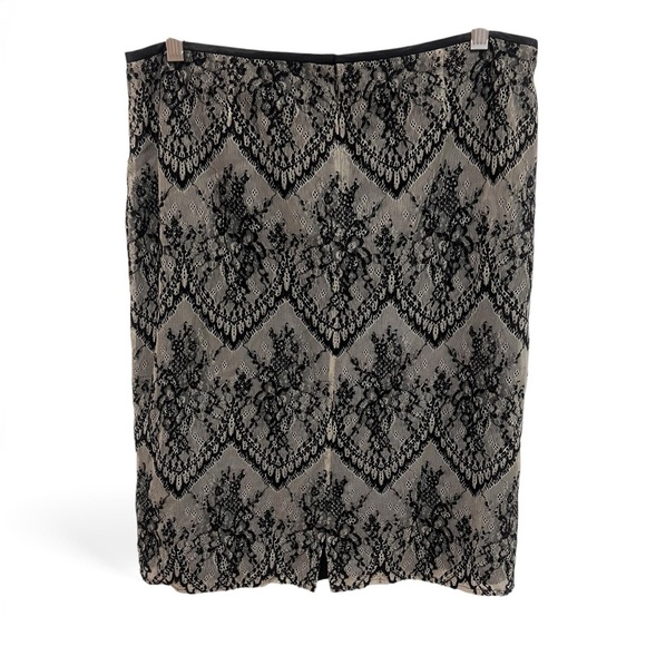 NWT Peruvian Connection Black/Pearl Lace Pencil Skirt w/Full Lining Size 10 - Picture 3 of 16